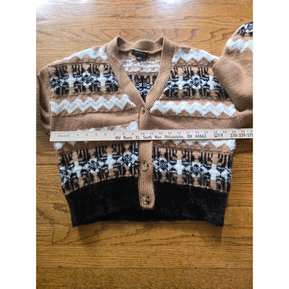 Ann Taylor Fair Isle Cropped Cardigan Sweater Womens Size Medium - Picture 7 of 7